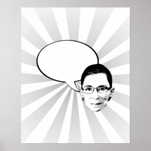 Póster Ruth Bader Ginsburg piensa en la burbuja