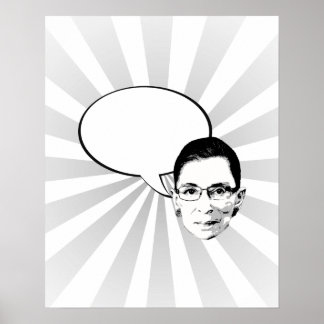 Póster Ruth Bader Ginsburg piensa en la burbuja