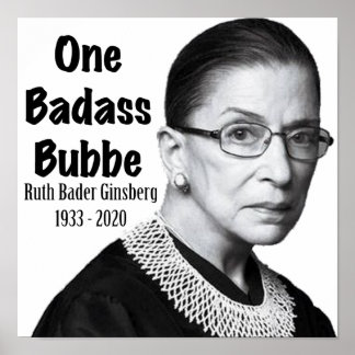 Póster Ruth Bader Ginsburg RBG Muerte Memorial Honor Bubb