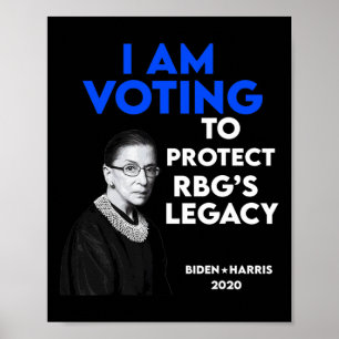 Póster Ruth Bader Ginsburg y#'s Legacy Vote Biden 2020