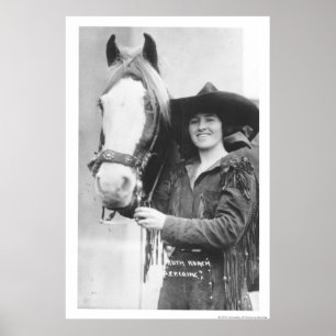 Póster Ruth Roach y su caballo.