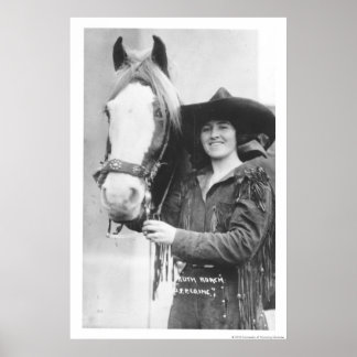 Póster Ruth Roach y su caballo.