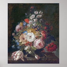 Póster Ruysch - Bouquet De Flores En Una Vasa De Vidrio