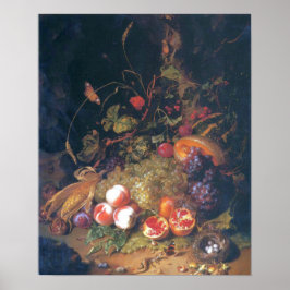 Póster Ruysch - Todavía La Vida Con Fruta, Un Nido, Lizar