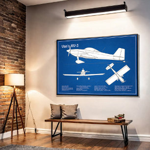 Póster RV-3 de Van - Planes de diseño aéreo ABD