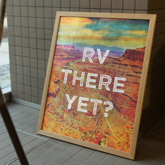 Póster RV Todavía (RV There Yet?  Fun travel poster, wall art design.)