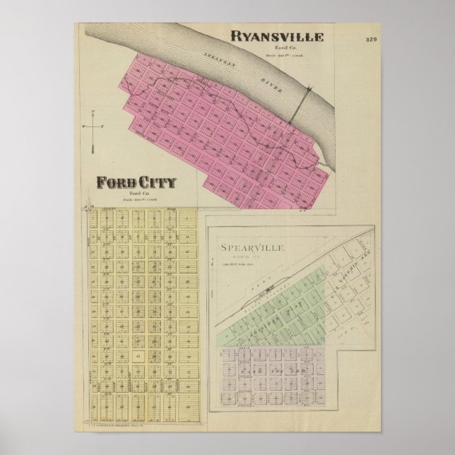 Póster Ryansville, Ford City, Spearville, Kansas (Frente)
