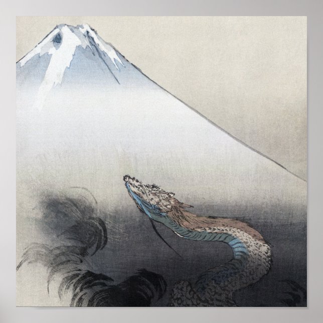 Póster Ryu Shoten Monte Fuji y Dragon por Ogata Gekko (Frente)