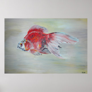 Póster Ryukin Goldfish Pintura acrílica