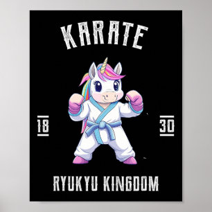 Póster Ryukyu Karate Unicorn - Karateka Japón