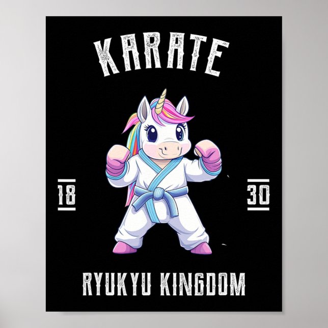 Póster Ryukyu Karate Unicorn - Karateka Japón (Frente)