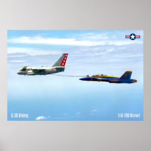 PÓSTER S-3B VIKING REFUELING F/A-18D HORNET