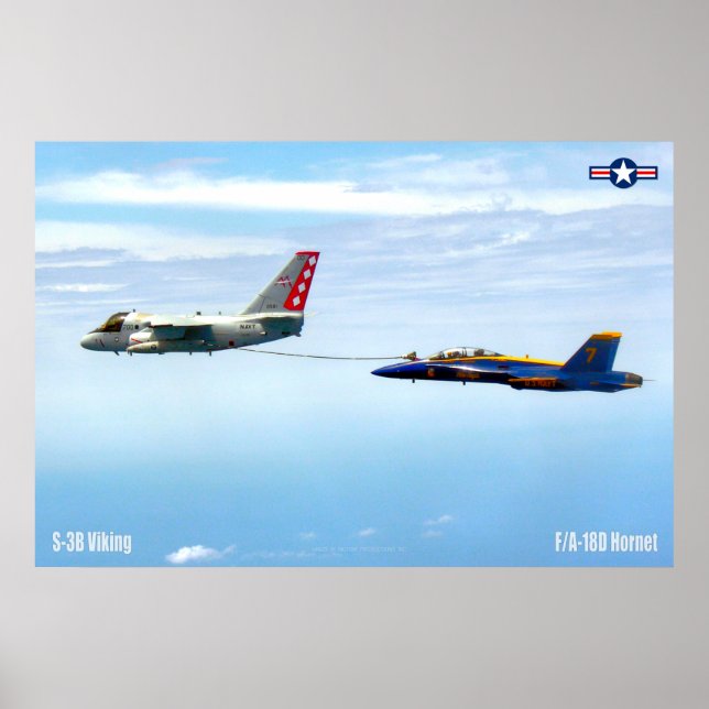 PÓSTER S-3B VIKING REFUELING F/A-18D HORNET (Frente)