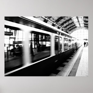 Póster S-Bahn Berlin Schwarz Weiß Fotografie