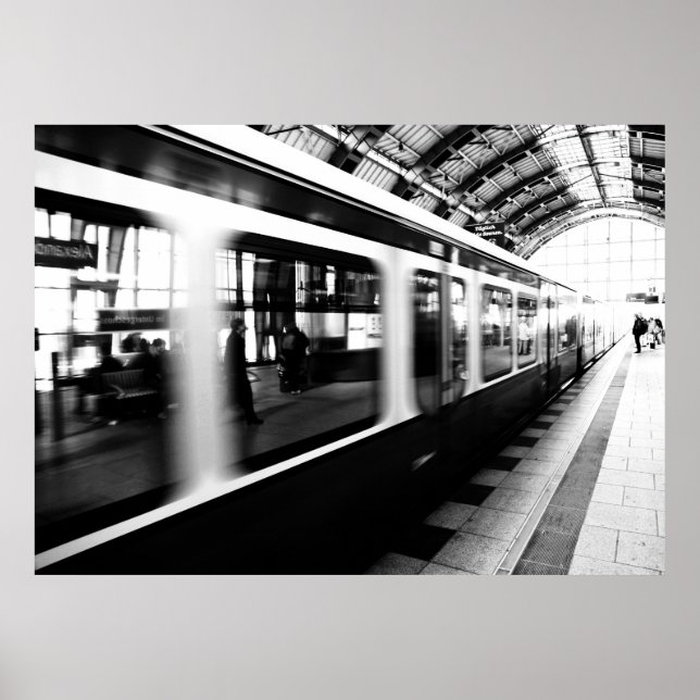 Póster S-Bahn Berlin Schwarz Weiß Fotografie (Frente)