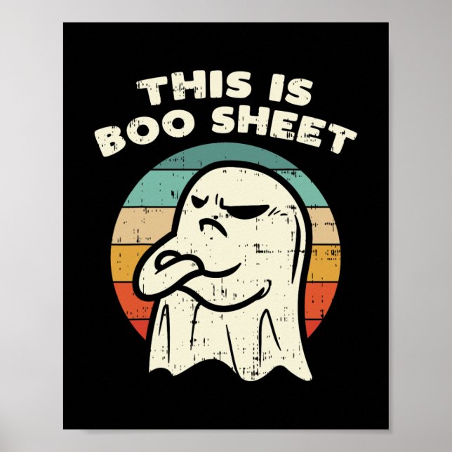 Póster s es hoja de boo fantasma retro disfraces de hallo (Frente)