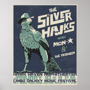Póster S-hawks concert poster - distressed