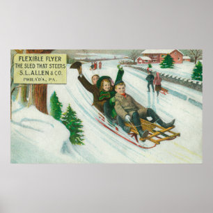 Póster S L Allen & Co Flexible Flyer Sled
