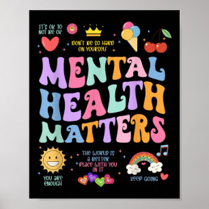 Póster S Mon Mental Health Groovy Mental Health Awareness