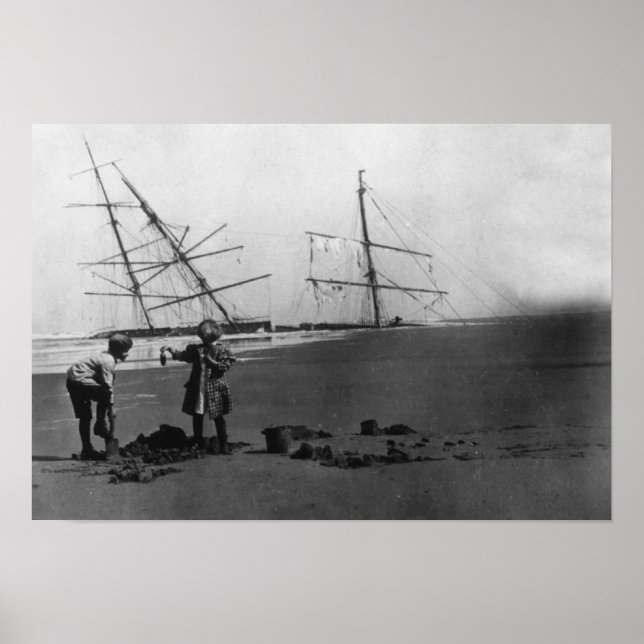 Póster S.S. Alice McDonald Wreck Peninsula Ilwaco (Frente)