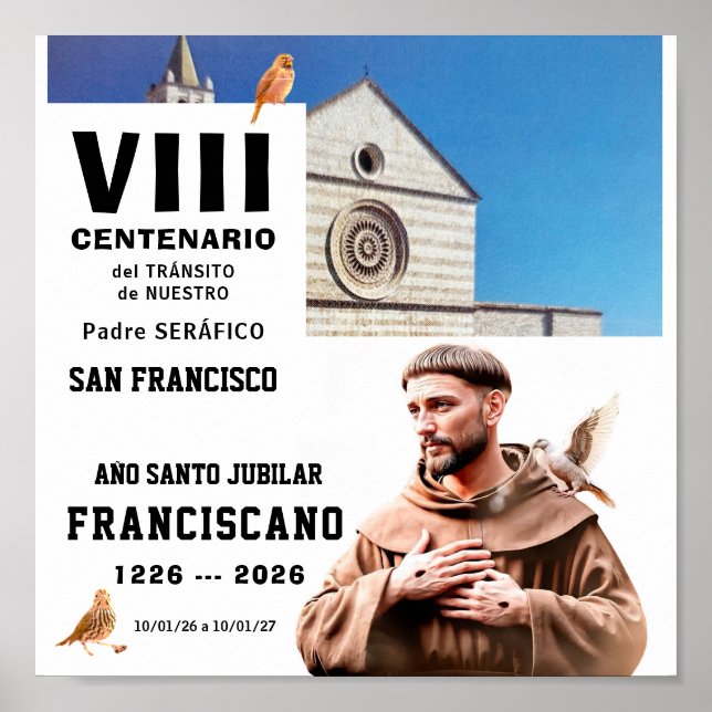 Póster Sa  Francisco de Assisi Glossy Poster (Frente)