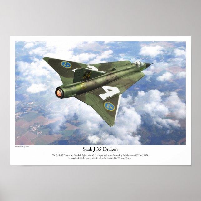 Póster Saab 35 Draken (Frente)