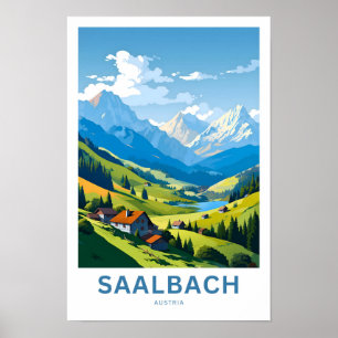 Póster Saalbach Austria Travel Print