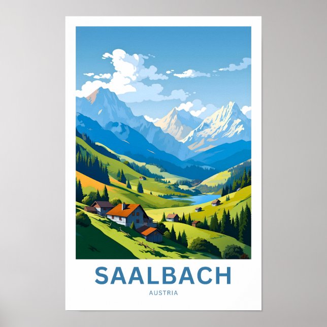 Póster Saalbach Austria Travel Print (Frente)