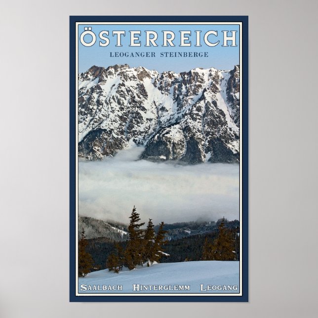 Póster Saalbach - Niebla del Valle (Frente)