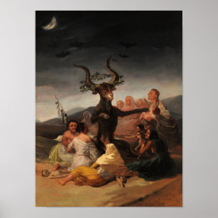 Póster Sábado de las brujas por Francisco de Goya
