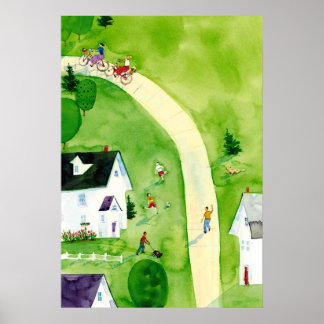 Póster sábado por la tarde Acuarela