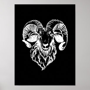Póster Sabbatic Baphomet Goat Evil Satanic