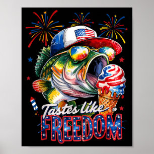 Póster Sabe a libertad B Pesca Divertido 4 de julio para