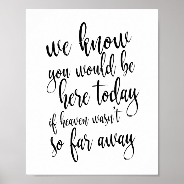 Póster Sabemos que estarías aquí hoy en el Rótulo conmemo (Frente)