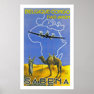 Póster Sabena ~ Congo belga