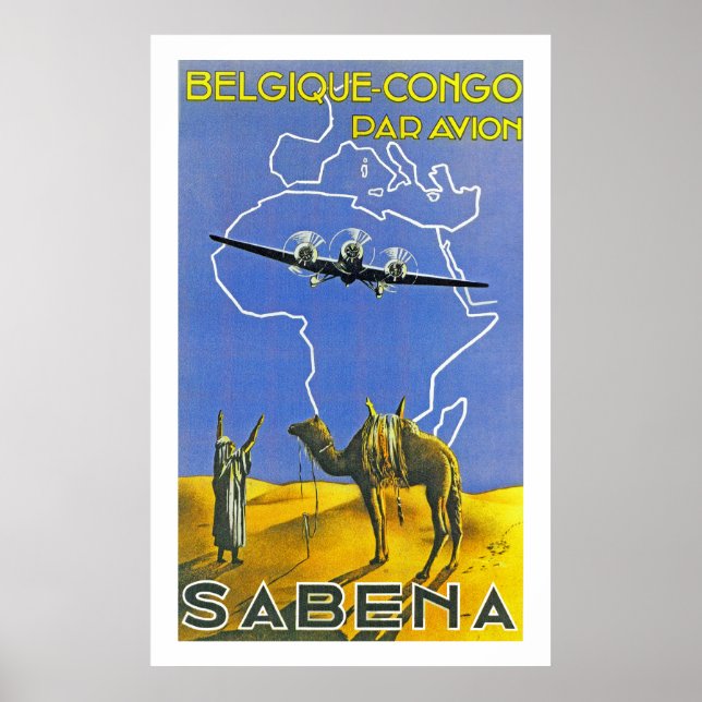 Póster Sabena ~ Congo belga (Frente)