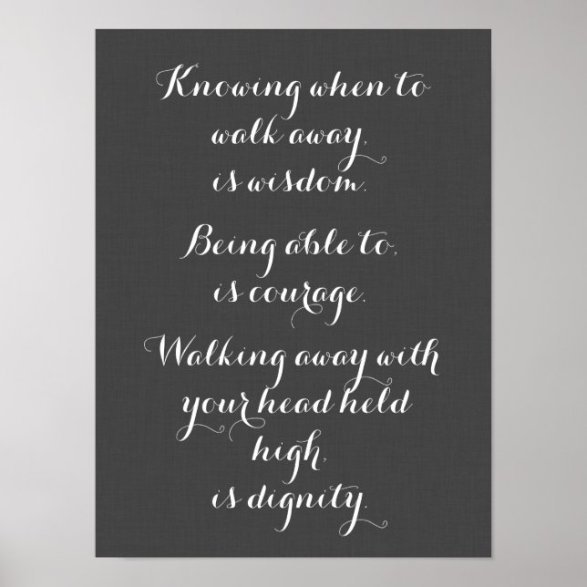 Póster Saber Cuándo Caminar Es Poster De Sabiduría (Frente)