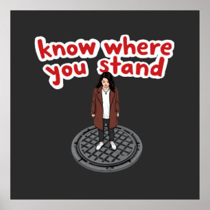 Póster Saber dónde se encuentra uno de los giros divertid