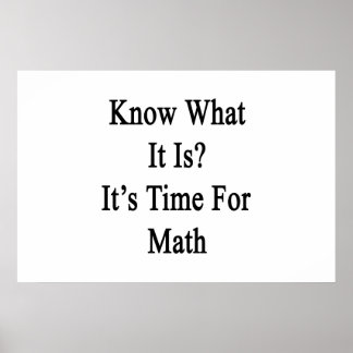 Póster Saber qué es el momento de las matemáticas