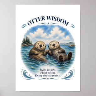 Póster Sabiduría de Nutria Acuarela Inspiradora