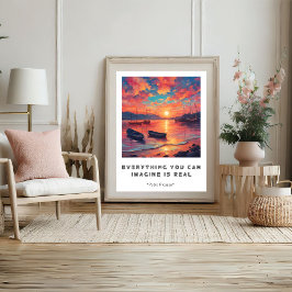 Póster Sabiduría Motivadora Imaginar Es Un Poster Real