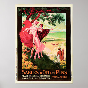 Póster Sables d'Or les Pins Seaside Resort French Travel