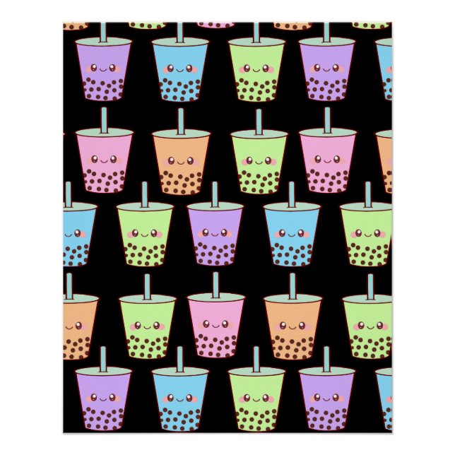 Póster Sabores de té de leche Boba (Anverso)