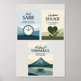 Póster Sabr Shukr Tawakkul Print Set