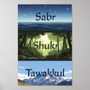 Póster Sabr, Shukr, Tawakkul   Regalo para el hogar musul