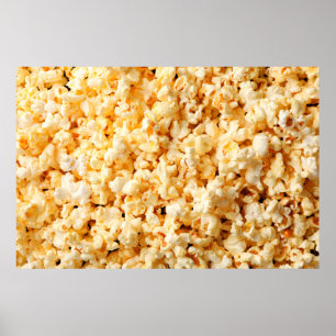 Póster Sabrosas palomitas de maíz en todo el fondo. Alime