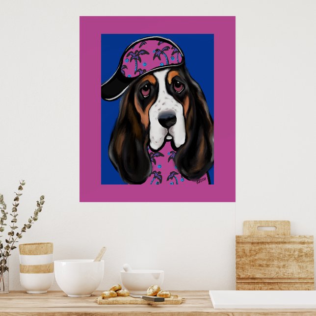 Póster Sabueso Basset (Cocina)