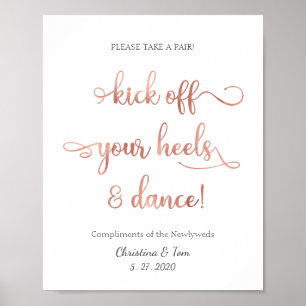 Póster "Saca tus tacones y baila" rosa Rótulo Boda