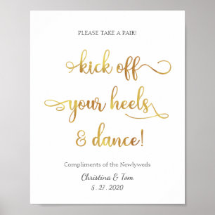 Póster "Saca tus talones y baila" Rótulo Boda de oro