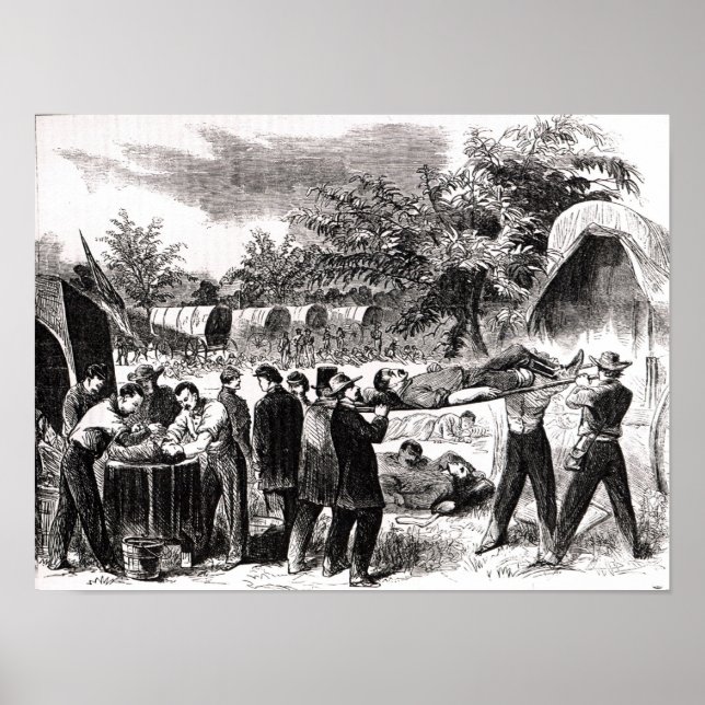 Póster Sacar a los heridos después del Antietam (Frente)